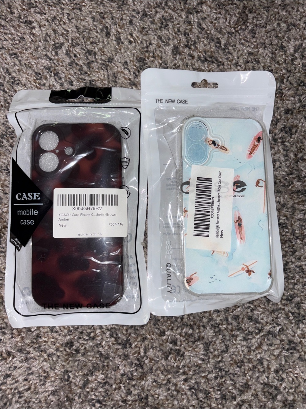 iPhone Case 16 - Blue Swimsuit Print & Brown Tortoiseshell Duo